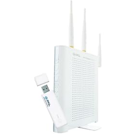 PLANEX �I�[���M�K�r�b�g11n/g/b�Ή� ����300Mbps ����LAN���[�^&USB�A�_�v�^�Z�b�g MZK-W04G-PKU