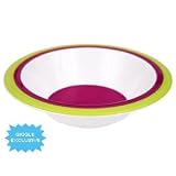 giggle Melamine Striped Bowl - Green/Fuschia