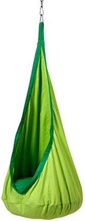 SKYCARTE?Exclusive Hanging Sensory Cocoon-Style Swing in Playful Lime &amp; Forest Green for Children by Skycarte