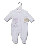 Baby Starters Thank Heaven for Little Girls Velour Sleep N Play, White, 0-3 Months