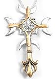 King Solomon Power of Second Sight Gothic Forbidden Pewter Goetia Cross Pendant Necklace