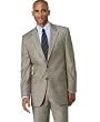 LAUREN BY RALPH LAUREN LIGHT BROWN PLAID 2-BUTTON WOOL SUIT, 42S