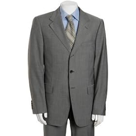 <b>Brand New Italian Wool Hand Tailored 100% Super 140's Virgin Wool Gray Mens Business Suit Perfect Fit</b>
