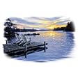 Chairs On Dock-Lake View Adult T-Shirt