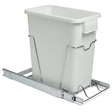 Whitney Design C9517 24-Quart Under-Sink Pull-Out White Trash Can with Chrome Wire Caddy