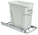 Whitney Design C9517 24-Quart Under-Sink Pull-Out White Trash Can with Chrome Wire Caddy