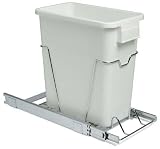 Whitney Design C9517 Sliding 24-Quart White Trash Can with Chrome Frame and Sliders