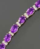 14k Gold Amethyst (16 ct. t.w.) & Diamond (1/5 ct. t.w.) Bracelet
