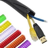 Flexible Nylon Slit Convoluted Wire Loom, 3/4" Diameter, Per Foot - Yellow