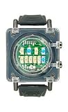 01The One Men's Razor Block Black Silicon Strap watch #RB907B3