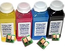 HP Laserjet CP1215 CP1518 CM1312 CM1312nfi CP1215 CP1514n CP1515n CP1518ni CP1217 Full Toner Refill Kit with instructions and LJ cartridge chips.