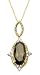 14k Yellow Gold Smoky Topaz and Created Sapphire Pendant by Duneier of NY