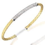 18 Kt Beautiful Handwoven Diamond Pave Bangle Bracelet