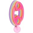 Top Dangle Rainbow Pink Zodiac Cancer Acrylic Multi-Layered Belly Ring