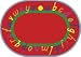 Joy Carpets red Alpha Script 5' 4 x 7' 8 Oval Area Rug