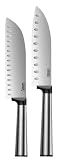 Ginsu 5219 Koden Series Stainless Steel Open Stock 2-Piece Santoku Blade Set