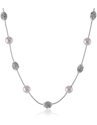 Anne Klein "Classics" Silver-Tone Cream Pearl Fireball Necklace, 19"