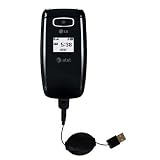 Retractable USB Cable for the LG CE110 with Power Hot Sync and Charge capabilities - Gomadic Brand w/ TipExchange Technology