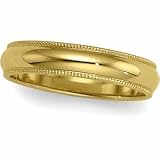 Milgrain-edge 14K yellow-gold 4 MM Women's & Men's unisex-adults Wedding bands
