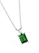 Elements Sterling Silver Ladies' P2473G Dark Green Crystal Rectanular Emerald Cut Pendant. 46cm Box Chain