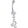 Cubic Zirconia Zodiac Leo Dangle Belly Ring