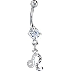 Cubic Zirconia Zodiac Leo Dangle Belly Ring