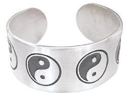 Yin Yang Zen Buddhism Peace Pewter Bracelet