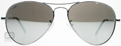 Nueu NU601 SIL Silver 601 Mirrored Aviator Aviator Sunglasses Lens Category 3 L