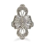 Sterling Silver Marcasite and CZ Ring
