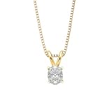 1 ct. G - VS1 GIA Certified Oval Cut Diamond Solitaire Pendant with Chain