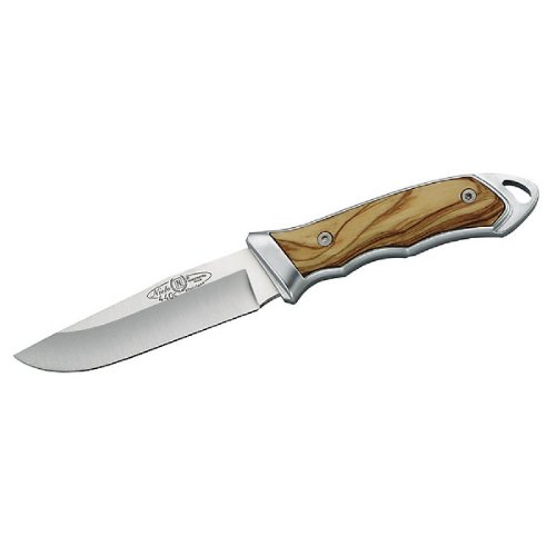 Nieto 160210 Gürtelmesser, AN.58-Stahl, Klinge 10 cm, Olivenholz, Lederscheide, Heftlänge 11,5 cm