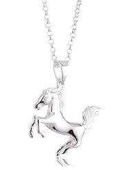 VINANI brand Germany 925 Sterling Silver Women Pendant Horse shiny with Cable Link Chain Necklace APF-T