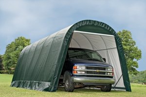 ShelterLogic 12-Ft.W Round-Style Instant Garage - 24ft.L x 12ft.W x 10ft.H, 1 5/8in. Frame, Green, Model# 74342