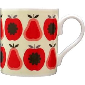 Orla Kiely Bone China Mug - Red Apples and Pears