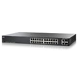 Cisco SG200-26P Switch 24 10/100/1000 Ports, Gigabit Ethernet Smart Switch, PoE, 2 Combo Mini-GBIC Ports, Warranty, One Year Tech Support - SLM2024PTNA
