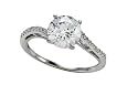 2.02 cttw White CZ Engagement Ring with Diamonds by Zoe R(tm) - White Gold
