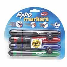 Dry Erase Markers, Fine Tip, 4 Assorted Colors/Set SAN84074