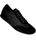 Aris Allen Womens Black Retro Runner Styled Dance Sneaker with Suede Leather Sole