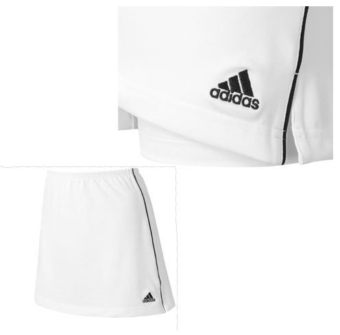 Adidas Piped Synergy Skirt (Womens) White/Black