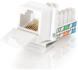 C2G 35201 Cat5e 90° RJ45 Unshielded Keystone Jack, White