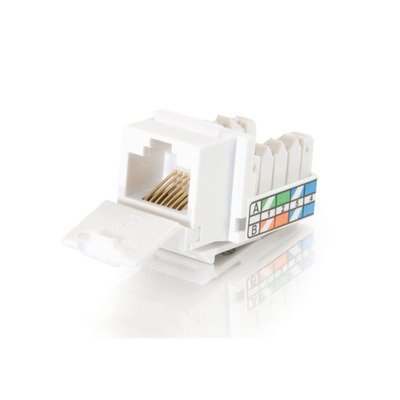 C2G 35201 Cat5e 90° RJ45 Unshielded Keystone Jack, White
