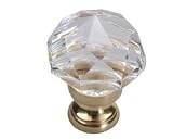 Diamond Cut Glass Knob Clear 1 3/4
