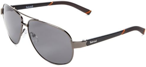 Timberland Men's TB9500SW6008D Polarized Aviator Sunglasses,Gunmetal,60 mm