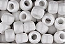 White Plastic Pony Beads 100 beads 6x9mm