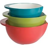 Trudeau Set of 3 Mixing Bowls, 2-Tone Color