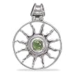 Round Peridot Cabochon Sun Design Slide