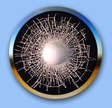 Golfball Shatter Sports 3-D Static Cling Window Decal
