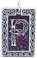 Celtic Letter "P" Pewter Pendant Necklace