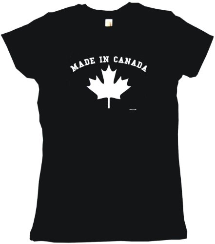 Made In Canada Maple leaf Logo Women's Tee Shirt XL-Pink Babydoll (petite fit)