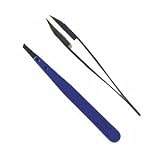 Tnt/rubis Tweezer - Blue Handle With Polymer Slant Tips